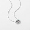 MODIAN 925 Sterling Silver Sea Blue Eye Zirconia Pendant Necklace link Chain Trendy Stackable Neck For Women Fine Jewelry Gifts
