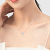 MODIAN 925 Sterling Silver Sea Blue Eye Zirconia Pendant Necklace link Chain Trendy Stackable Neck For Women Fine Jewelry Gifts
