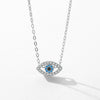 MODIAN 925 Sterling Silver Sea Blue Eye Zirconia Pendant Necklace link Chain Trendy Stackable Neck For Women Fine Jewelry Gifts