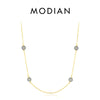 MODIAN 925 Sterling Silver Sexy Eyelash The Hand of Fatima Turquoise Pendant Lucky Blue Eye Necklace For Women Fine Jewelry Gift