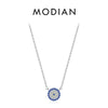 MODIAN 925 Sterling Silver Sexy Eyelash The Hand of Fatima Turquoise Pendant Lucky Blue Eye Necklace For Women Fine Jewelry Gift