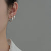 MODIAN 925 Sterling Silver Simple Circle Ear Buckle14mm - 18mm Platinum Plated Hypoallergenic Hoop Earrings For Women Jewelry