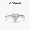 MODIAN 925 Sterling Silver Simple Classic Heart Love Dazzling Zirconia Ring For Women Wedding Platinum Plated Fine Jewelry Gifts