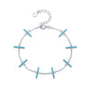 MODIAN 925 Sterling Silver Simple Natural Turquoise Charm Link Chain Bracelet For Women Vintage Jewelry Pulseira