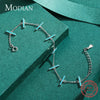 MODIAN 925 Sterling Silver Simple Natural Turquoise Charm Link Chain Bracelet For Women Vintage Jewelry Pulseira