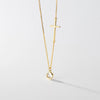 MODIAN 925 Sterling Silver Simple Round Zircon Pendants Trendy Gold Color Cross Link Chain Necklace For Women Fine Jewelry Gift