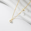 MODIAN 925 Sterling Silver Simple Round Zircon Pendants Trendy Gold Color Cross Link Chain Necklace For Women Fine Jewelry Gift