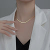 MODIAN 925 Sterling Silver Simple Snake Chain Necklace Trendy Gold Color Neck Chain For Women Engagement Wedding Fine Jewelry