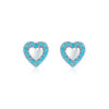 MODIAN 925 Sterling Silver Small Hearts Vintage Turquoise Stud Earrings Classic Stackable Fine Jewelry For Women Gifts
