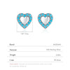 MODIAN 925 Sterling Silver Small Hearts Vintage Turquoise Stud Earrings Classic Stackable Fine Jewelry For Women Gifts