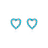 MODIAN 925 Sterling Silver Small Hearts Vintage Turquoise Stud Earrings Classic Stackable Fine Jewelry For Women Gifts