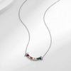 MODIAN 925 Sterling Silver Smile Square Rainbow Colorful Zirconia Pendant Necklace Neck Chain For Women Fine Jewelry