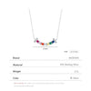 MODIAN 925 Sterling Silver Smile Square Rainbow Colorful Zirconia Pendant Necklace Neck Chain For Women Fine Jewelry