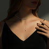 MODIAN 925 Sterling Silver Sparkling Gypsophila Y Shape Necklaces For Women Stars Choker Necklace Trendy Jewelry Gifts