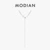 MODIAN 925 Sterling Silver Sparkling Gypsophila Y Shape Necklaces For Women Stars Choker Necklace Trendy Jewelry Gifts