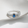 MODIAN 925 Sterling Silver Sparkling Royal Blue Oval CZ Luxury Ring Classic Wedding Anniversary Fine Jewelry For Women Gifts