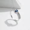 MODIAN 925 Sterling Silver Sparkling Royal Blue Oval CZ Luxury Ring Classic Wedding Anniversary Fine Jewelry For Women Gifts