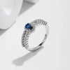 MODIAN 925 Sterling Silver Sparkling Royal Blue Oval CZ Luxury Ring Classic Wedding Anniversary Fine Jewelry For Women Gifts