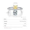 MODIAN 925 Sterling Silver Square & Oval Contrast Zirconia Party Ring For Women Wedding Statement Jewelry