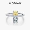 MODIAN 925 Sterling Silver Square & Oval Contrast Zirconia Party Ring For Women Wedding Statement Jewelry