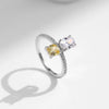 MODIAN 925 Sterling Silver Square & Oval Contrast Zirconia Party Ring For Women Wedding Statement Jewelry