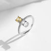 MODIAN 925 Sterling Silver Square & Oval Contrast Zirconia Party Ring For Women Wedding Statement Jewelry