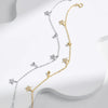 MODIAN 925 Sterling Silver Stars & Beads Charm Pendant Bracelets Gold Color Stackable Link Chain For Women Party Jewelry