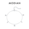 MODIAN 925 Sterling Silver Stars & Beads Charm Pendant Bracelets Gold Color Stackable Link Chain For Women Party Jewelry
