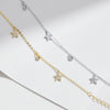 MODIAN 925 Sterling Silver Stars & Beads Charm Pendant Bracelets Gold Color Stackable Link Chain For Women Party Jewelry