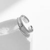 MODIAN 925 Sterling Silver Trendy Scrub Flowers Adjustable Finger Ring Thick Stackable Rings For Women Party Fine Jewelry