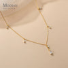 MODIAN 925 Sterling Silver Twinkling CZ Water Drop Necklace Chain for Women Gold Color Link Wedding Statement Fine Jewelry Gifts