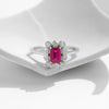MODIAN 925 Sterling Silver Vintage Rectangle Red Zirconia Ring Cocktail Party Elegant Jewelry For Women Fine Jewelry
