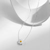 MODIAN 925 Sterling Silver White Enamel Flower Pendant Necklace Charm Daisy Neck Link Chain For Women Hypoallergenic Jewelry