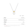 MODIAN 925 Sterling Silver White Enamel Flower Pendant Necklace Charm Daisy Neck Link Chain For Women Hypoallergenic Jewelry