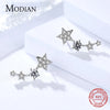 MODIAN Authentic 925 Sterling Silver CZ Exquisite Stackable Star Stud Earrings for Women Jewelry Valentine's Day Gift