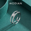 MODIAN Authentic 925 Sterling Silver Dazzling Zirconium Luxury Style Ring For Women Wedding Engagement Band Fine Jewelry Gifts