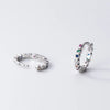 MODIAN Authentic 925 Sterling Silver Small Rainbow Color Zirconia Hoop Earrings For Women Fine Jewelry Ear Buckles