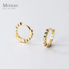 MODIAN Authentic 925 Sterling Silver Small Rainbow Color Zirconia Hoop Earrings For Women Fine Jewelry Ear Buckles
