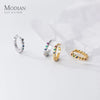 MODIAN Authentic 925 Sterling Silver Small Rainbow Color Zirconia Hoop Earrings For Women Fine Jewelry Ear Buckles