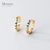 MODIAN Authentic 925 Sterling Silver Small Rainbow Color Zirconia Hoop Earrings For Women Fine Jewelry Ear Buckles
