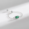 MODIAN Authentic 925 Sterling Silver Vintage Emerald Cut Ring For Women Exquisite Adjustable Link Chain Rings Fine Jewelry