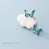 MODIAN Blue Enamel Lovely Butterflies Stud Earring for Women 925 Sterling Silver Insect Ear Studs Fine Jewelry Bijoux