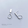 MODIAN Classic Irregular Oval Dangle Earring for Women Pure 925 Sterling Silver Simple Geometric Square Earring Fine Jewelry
