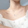 MODIAN Classic Pure 925 Sterling Silver Geometric Concave Round Pendant Necklace for Women Simple Necklace Fine Jewelry