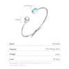 MODIAN Crystal Pearl Bracelets 925 Sterling Silver Adjustable Oval Moonstone Bangle Bracelets For Women Fine Jewelry Gift