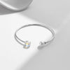 MODIAN Crystal Pearl Bracelets 925 Sterling Silver Adjustable Oval Moonstone Bangle Bracelets For Women Fine Jewelry Gift