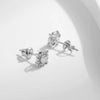 MODIAN D Color Moissanite Stud Earrings Round Cut Lab Created Diamond 925 Sterling Silver Silver Bridal Jewelry For Women Gifts