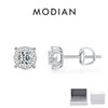 MODIAN D Color Moissanite Stud Earrings Round Cut Lab Created Diamond 925 Sterling Silver Silver Bridal Jewelry For Women Gifts
