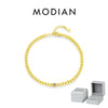 MODIAN D Color Pave Setting Moissanite Bracelets 925 Sterling Silver Romantic Heart Gourmette Bracelet For Women Jewelry Gifts