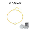 MODIAN D Color Pave Setting Moissanite Bracelets 925 Sterling Silver Romantic Heart Gourmette Bracelet For Women Jewelry Gifts